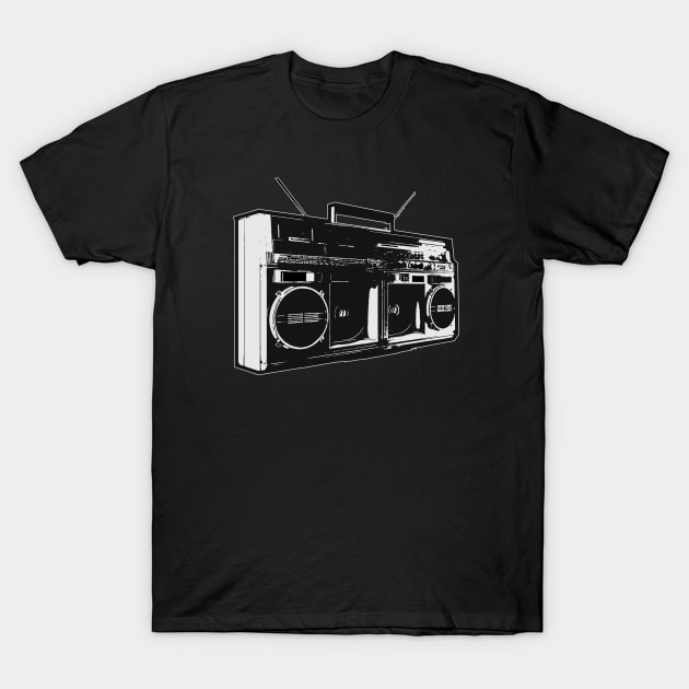 Retro Ghetto-Blaster Boombox T-Shirt by NineBlack